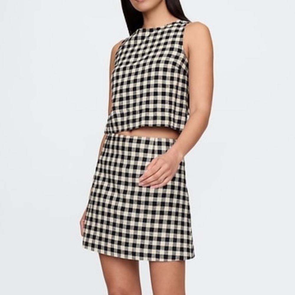Gap Linen Gingham Mini Skort